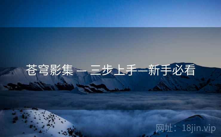 苍穹影集 — 三步上手—新手必看